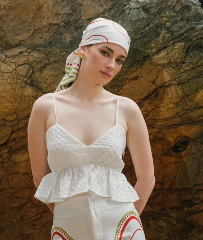 Remy Top in White Embossed sold by KYRRA