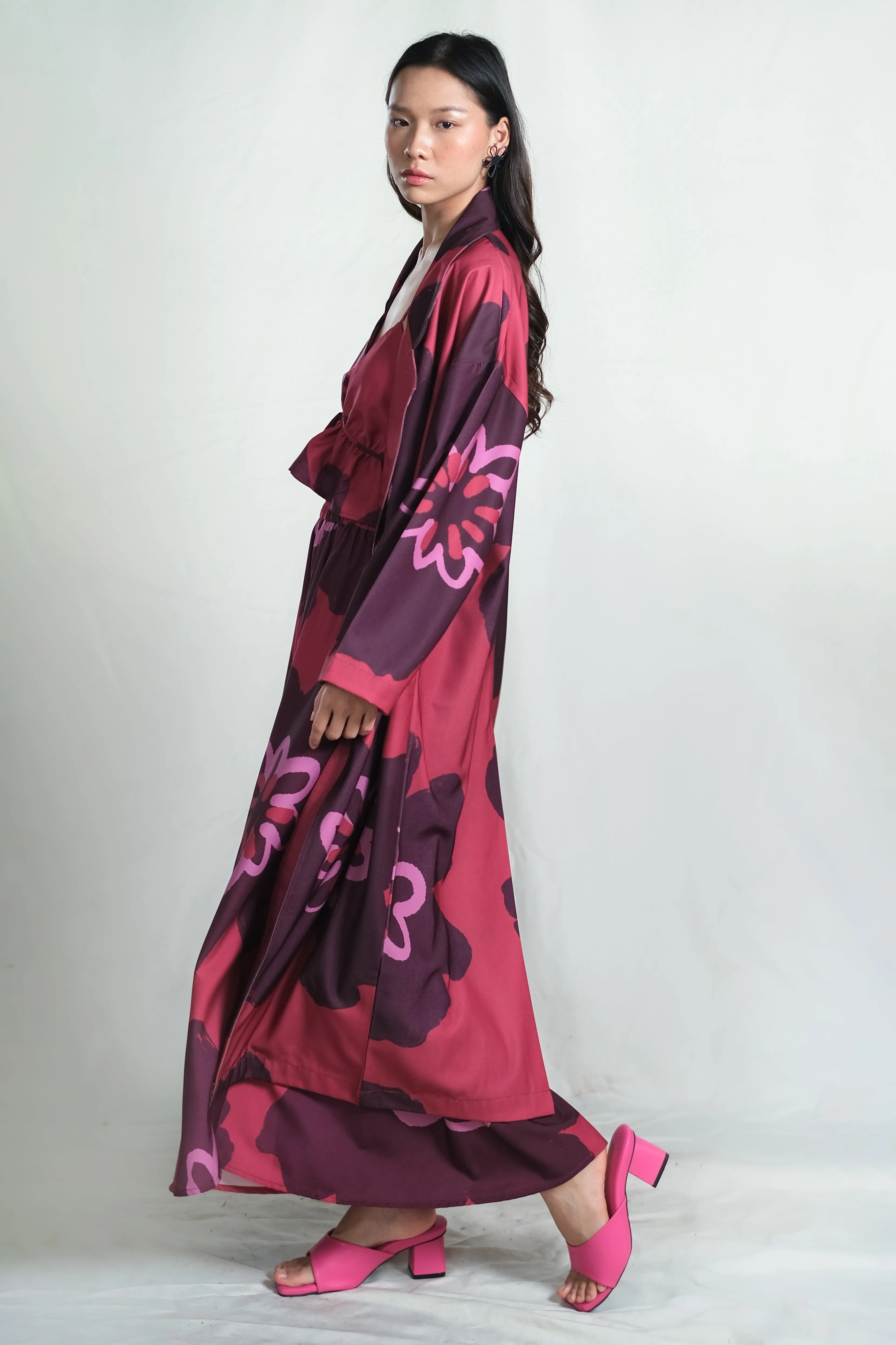 Muscat Duster Coat in Pinot sold by KYRRA product image thumbnail 4
