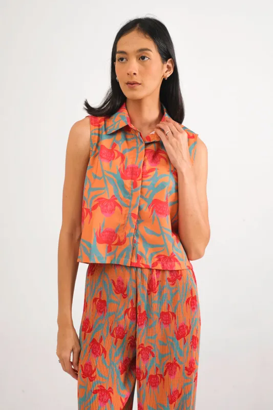 Kleia Boxy Top in Canna sold by KYRRA