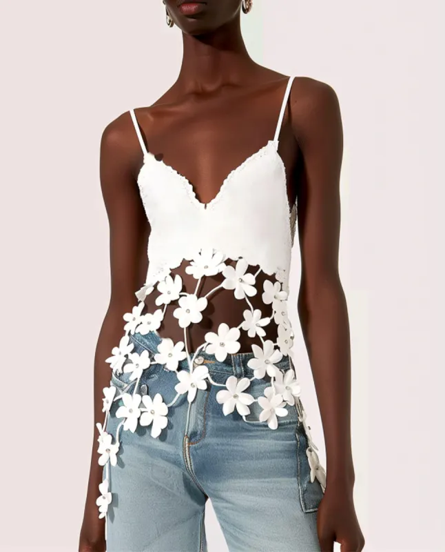 White floral top sold by JW PEI