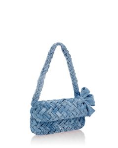 Denim Woven Crossbody Bag - Blue sold by JW PEI