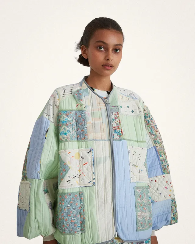 Glamorous Patchwork Quilted Jacket - Pastel sold by JW PEI