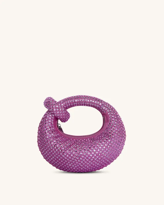 Abacus Artificial Crystal Mini Top Handle Bag - Purple sold by JW PEI