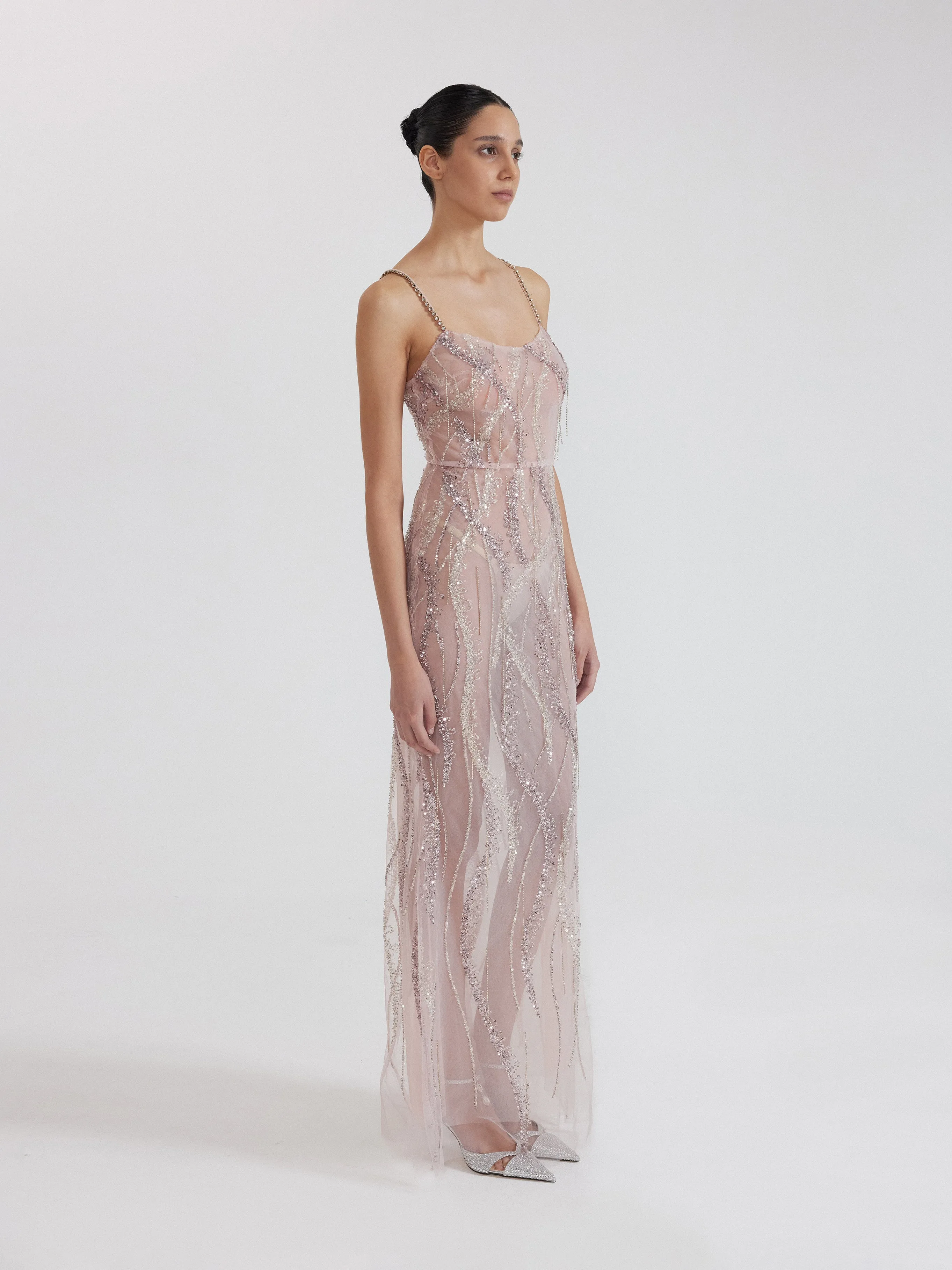 Sequin Embellished Tulle Gown - Pink sold by JW PEI product image thumbnail 2