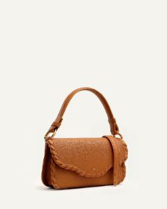 Braided Embellished Crossbody Bag - Brown sold by JW PEI