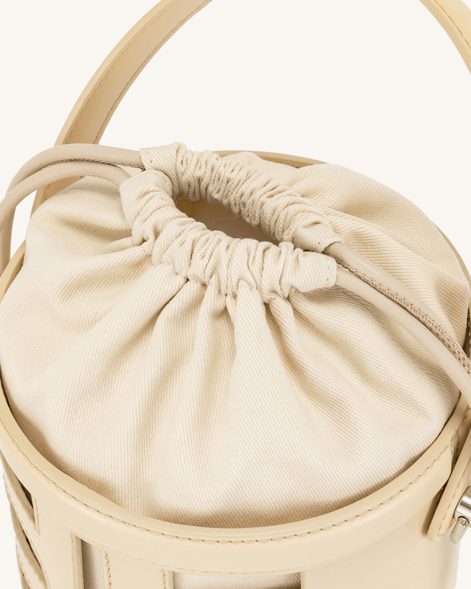 FEI Leather Cutout Bucket Bag - Beige sold by JW PEI product image thumbnail 5