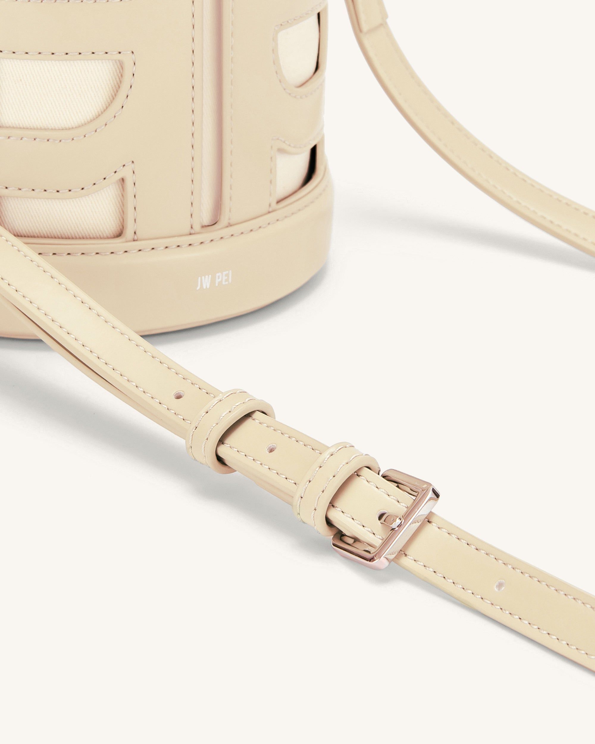 FEI Leather Cutout Bucket Bag - Beige sold by JW PEI product image thumbnail 8
