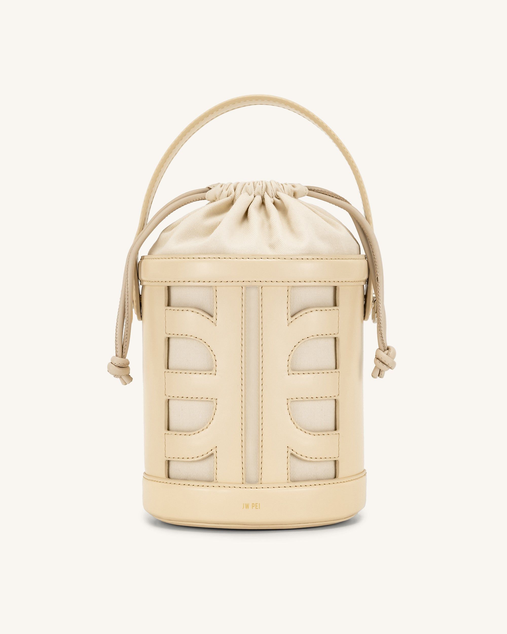 FEI Leather Cutout Bucket Bag - Beige sold by JW PEI