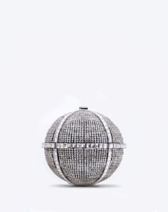 Planet Shape Faux Crystal Clutch - Silver sold by JW PEI