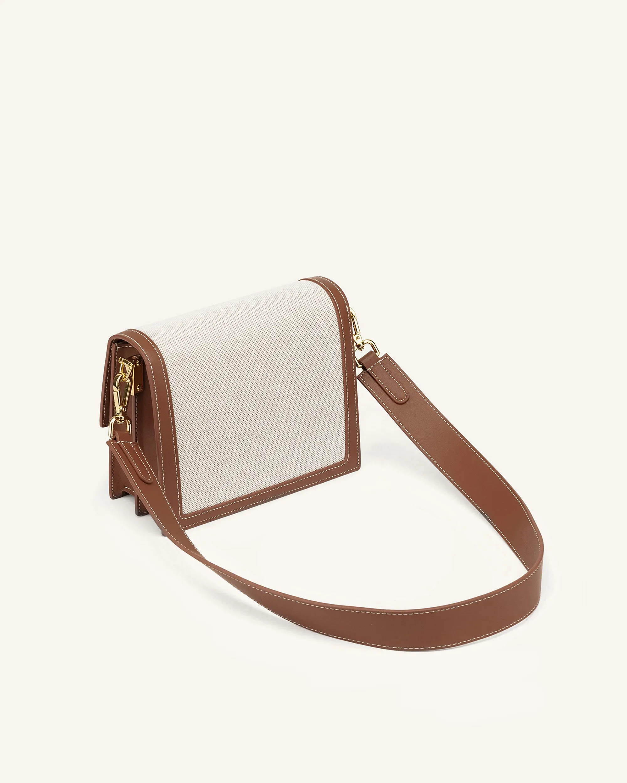 Mini Flap Crossbody - Beige Canvas sold by JW PEI product image thumbnail 4