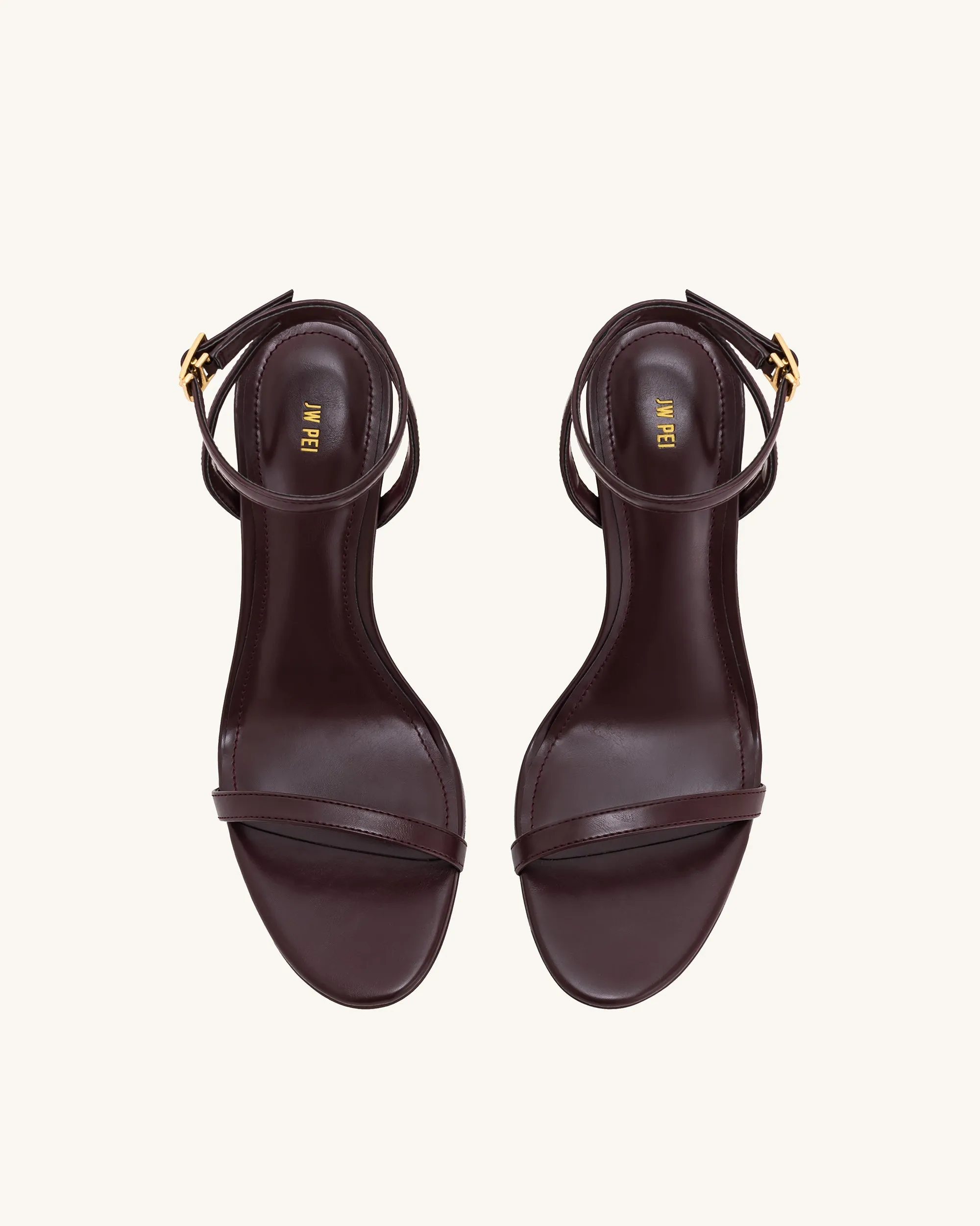 Alivia Gold Metal Heel Sandals - Claret Red sold by JW PEI product image thumbnail 3