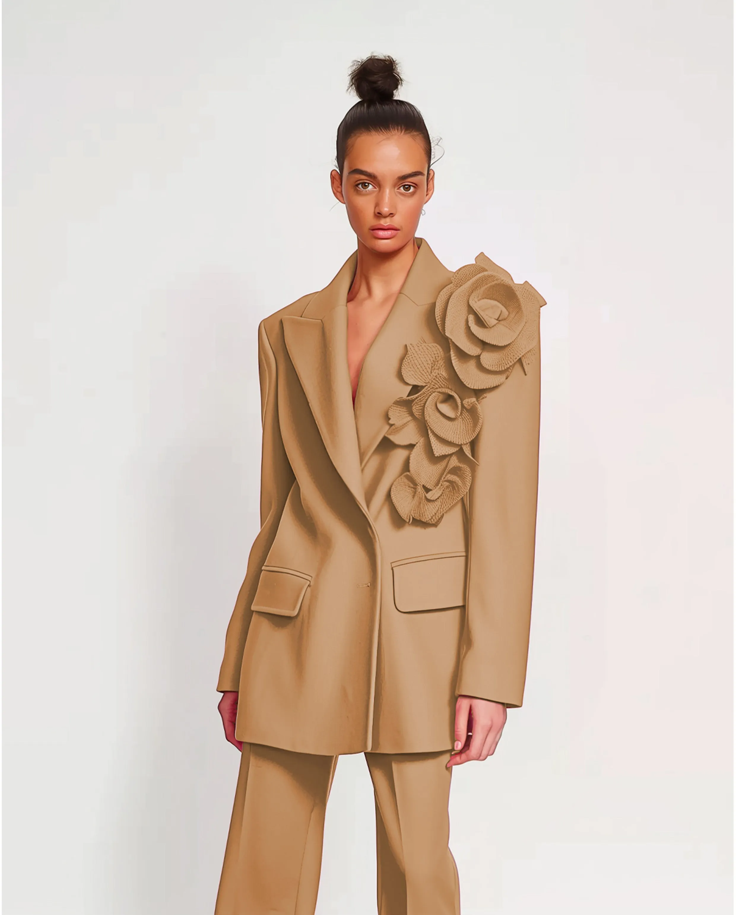 Sophia Floral Blazer - Camel sold by JW PEI