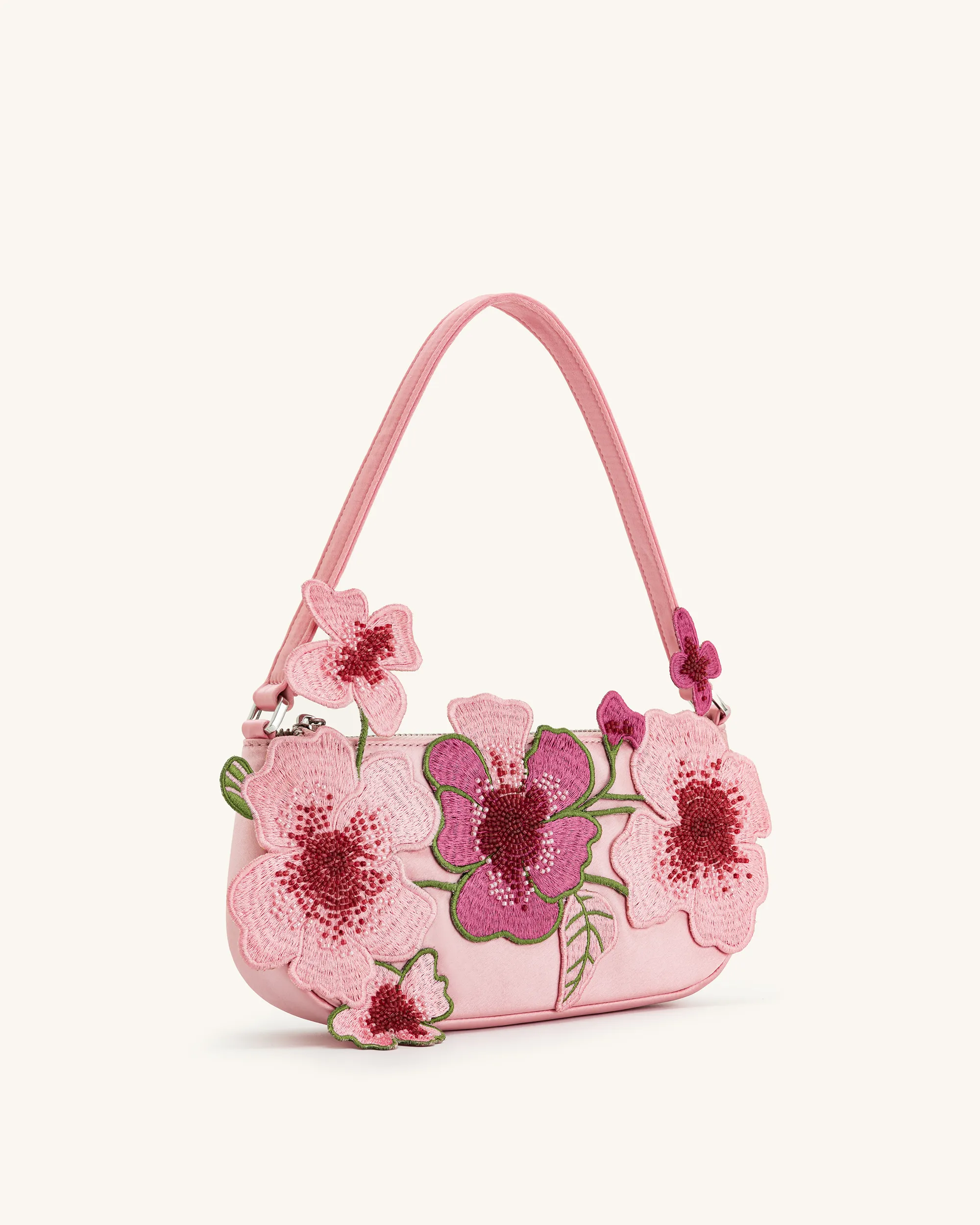 Leona Bead Embellished Shoulder Bag - Pink sold by JW PEI product image thumbnail 2