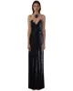 Heisey Black Sequinned Rosette Maxi Dress - Black sold by JW PEI