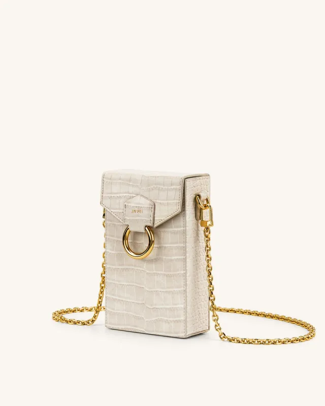 Lola Chain Phone Case - Ivory  Croc sold by JW PEI