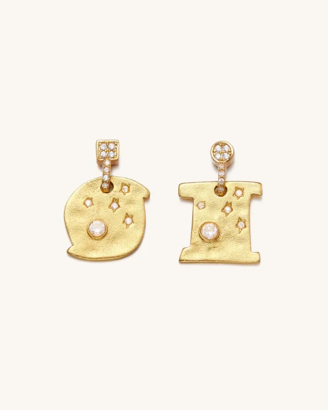 Cosmos Earrings - 18ct Gold Plated & White Zircon sold by JW PEI