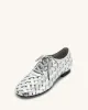 Kayla Weave Strap Flat Shoes - Silver sold by JW PEI