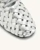 Kayla Weave Strap Flat Shoes - Silver sold by JW PEI