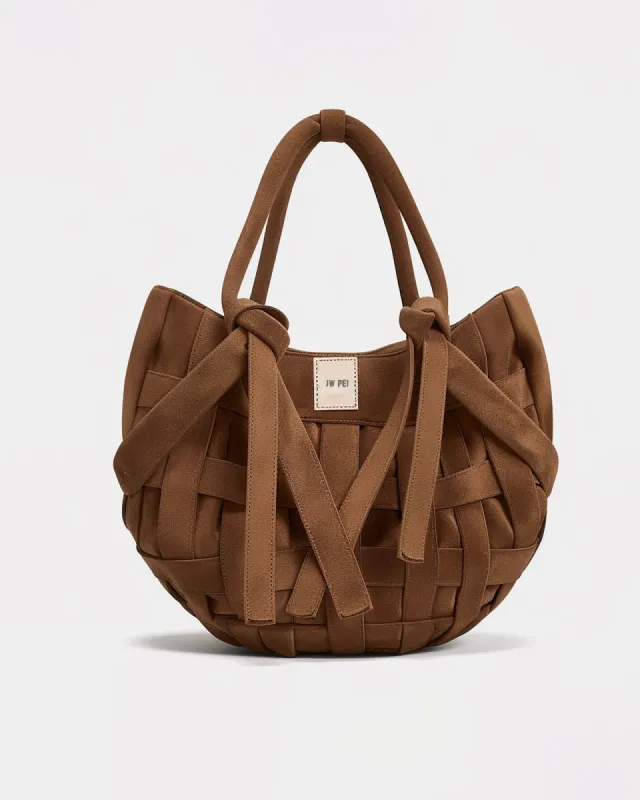 Mocha Woven Shoulder Bag - Brown sold by JW PEI