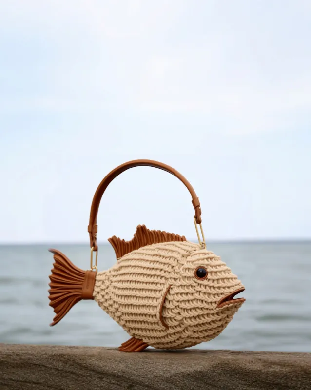 Fish Hand-Crocheted Bag - Beige sold by JW PEI