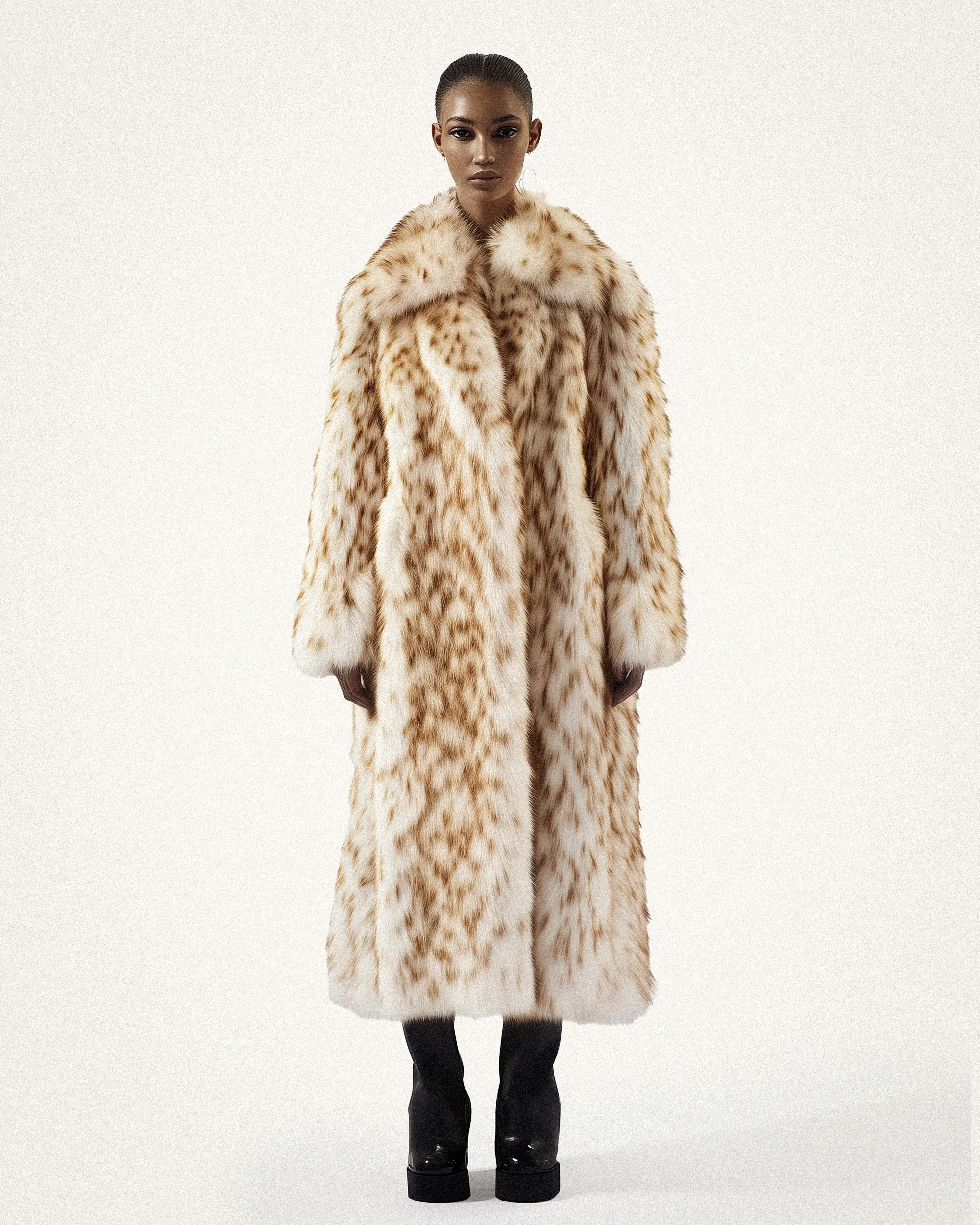 Anna Long Faux Fur Coat - Beige sold by JW PEI