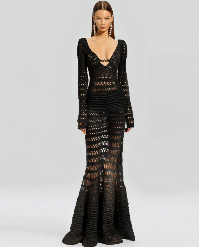 Mila Crochet Dress - Black sold by JW PEI