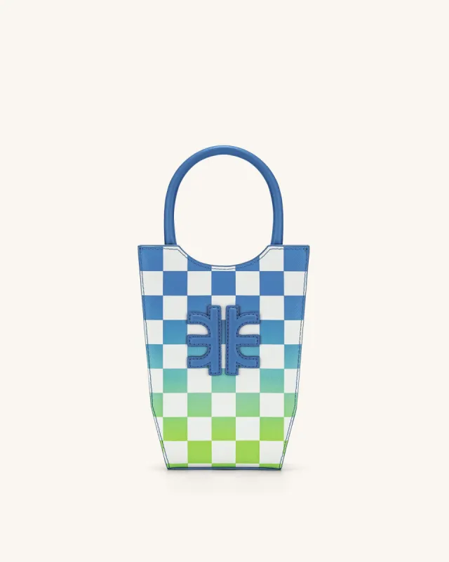 FEI Gradient Checkerboard Phone Bag - Azure Blue & Lime Green sold by JW PEI