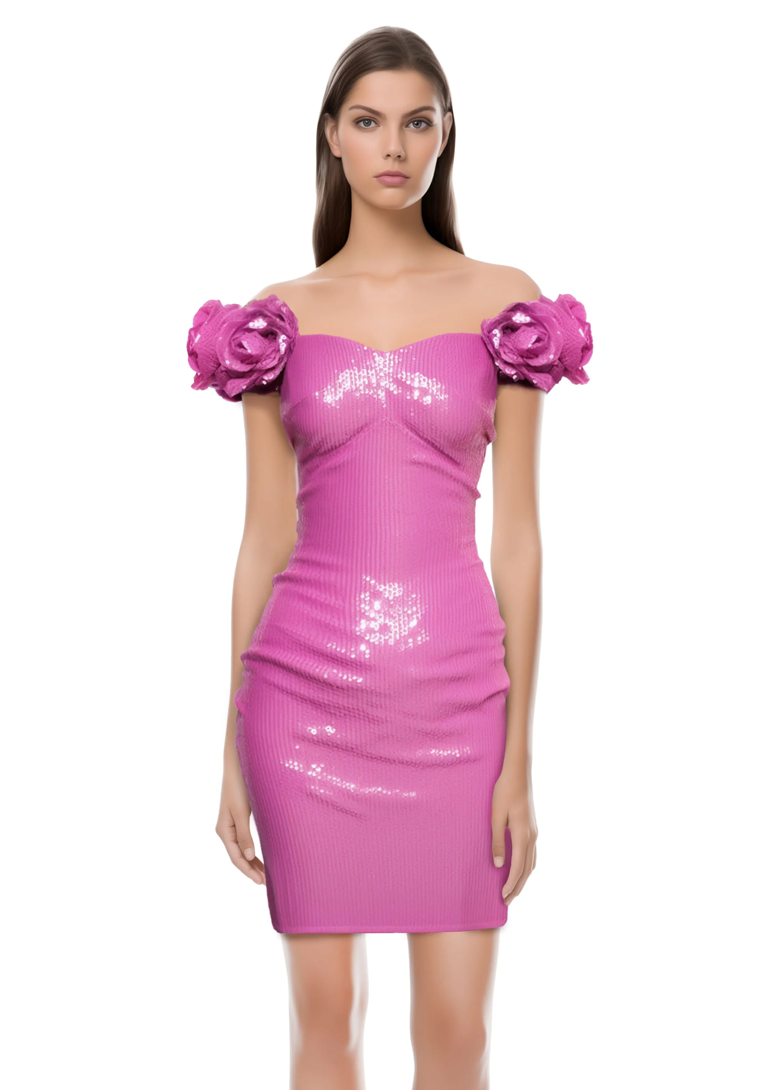 Pink Sequin Mini Dress - Pink sold by JW PEI