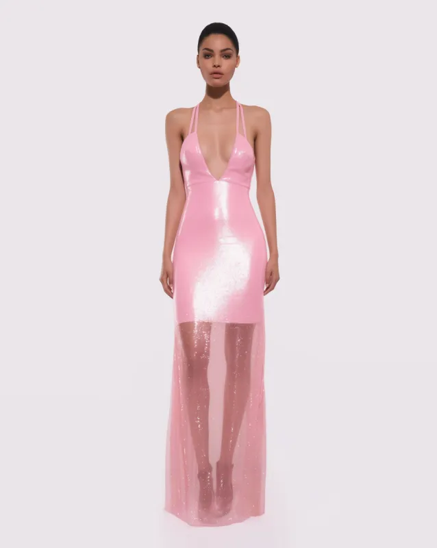 Strappy Sequin Maxi Dress - Pink sold by JW PEI