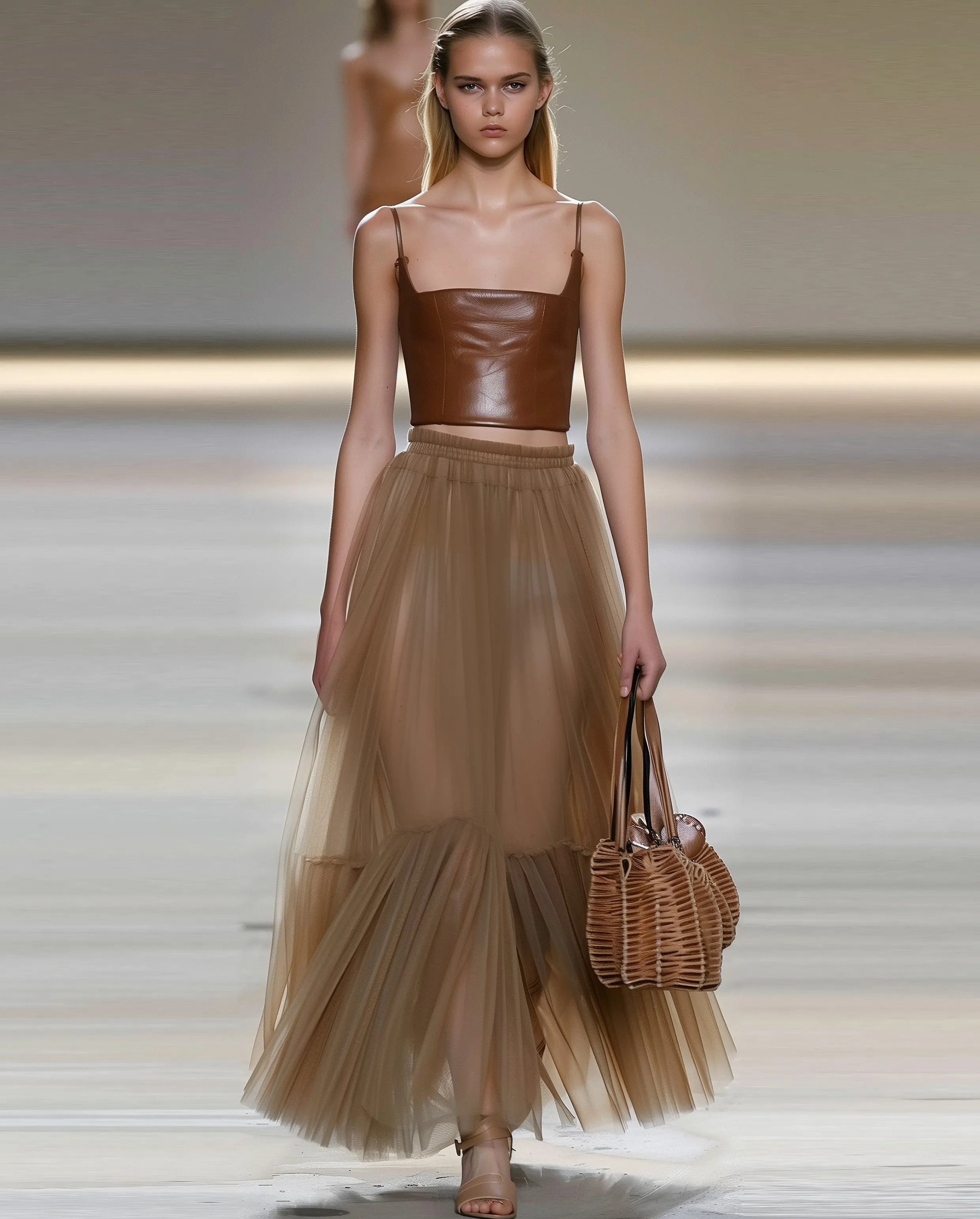 Lily Tulle Skirt Set - Brown sold by JW PEI