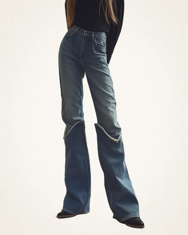 Fiona Embroidered Cowboy Jeans - Blue sold by JW PEI