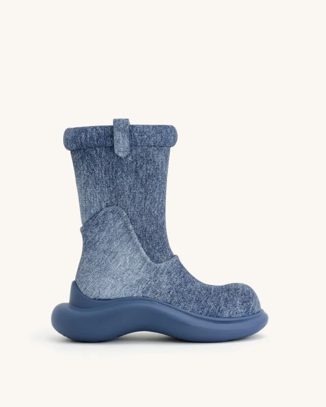 Zoie Denim Embossed Rain Boot - Blue sold by JW PEI