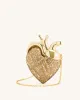 Maren Artificial Crystal Heart Shaped Bag - Gold sold by JW PEI