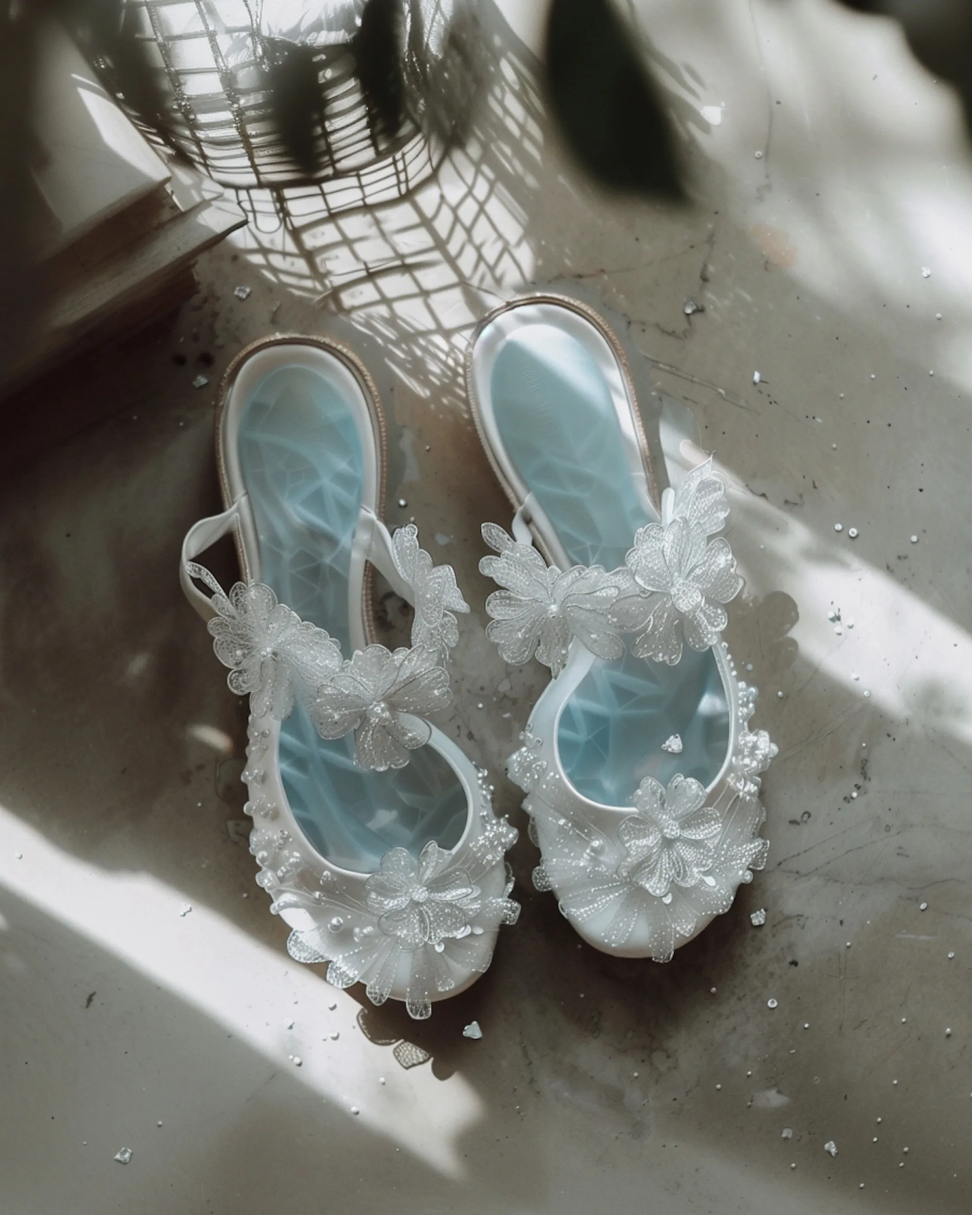 Floral Embellished Sandals - White sold by JW PEI