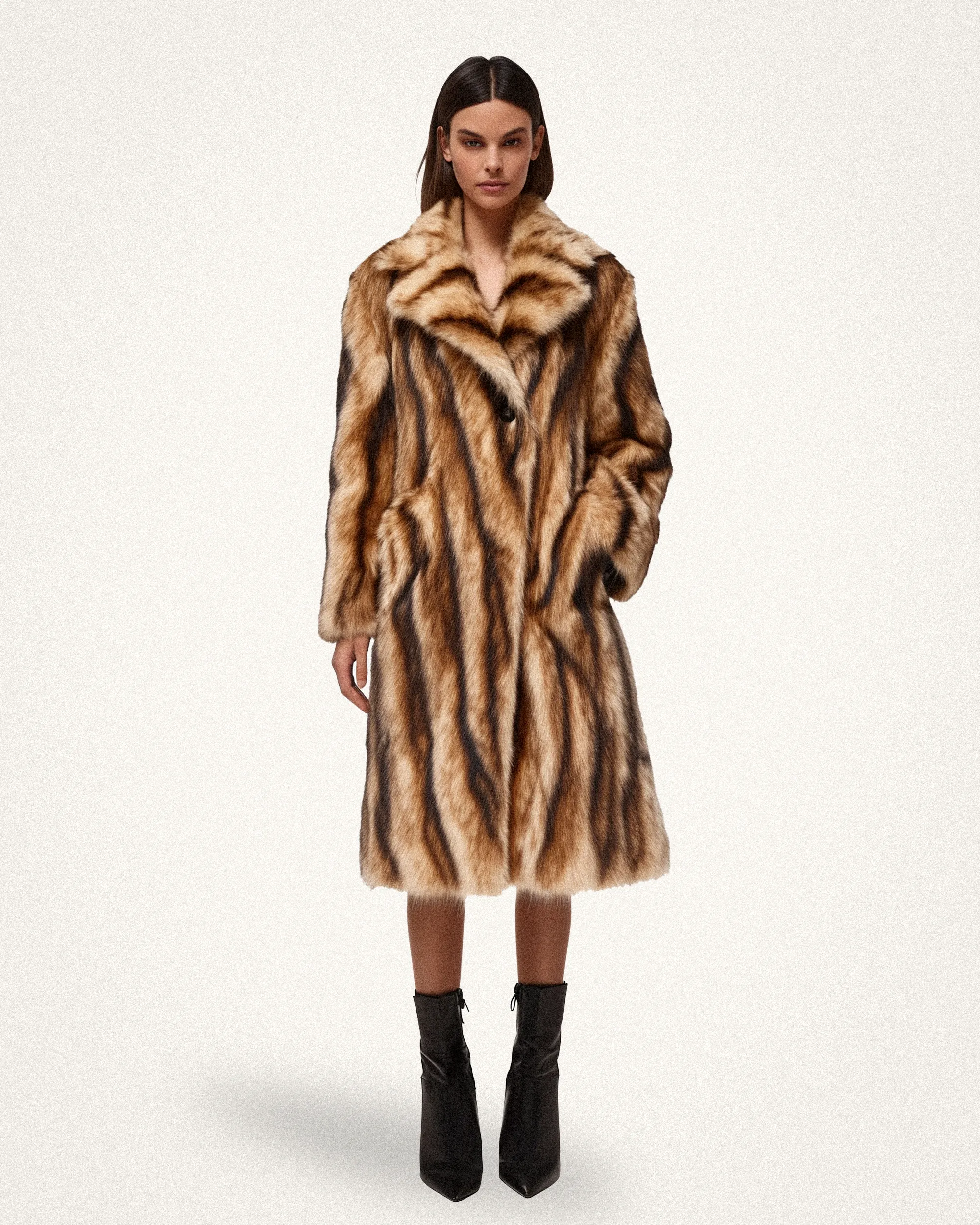 Chloe Faux Fur Coat - Brown sold by JW PEI