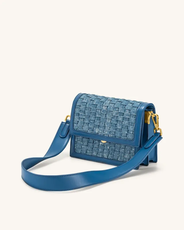 Mini Flap Crossbody - Blue Denim Weave sold by JW PEI