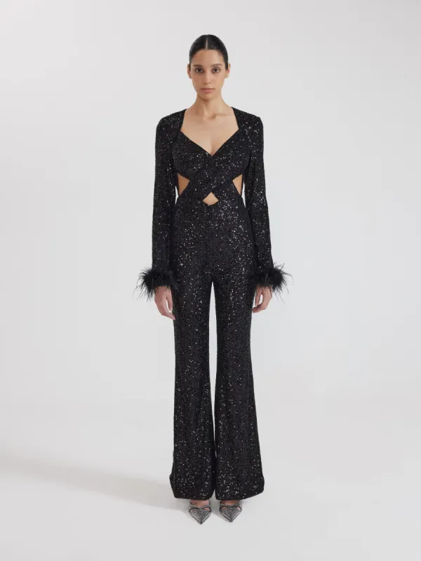 Black Sequin Jumpsuit - Black sold by JW PEI