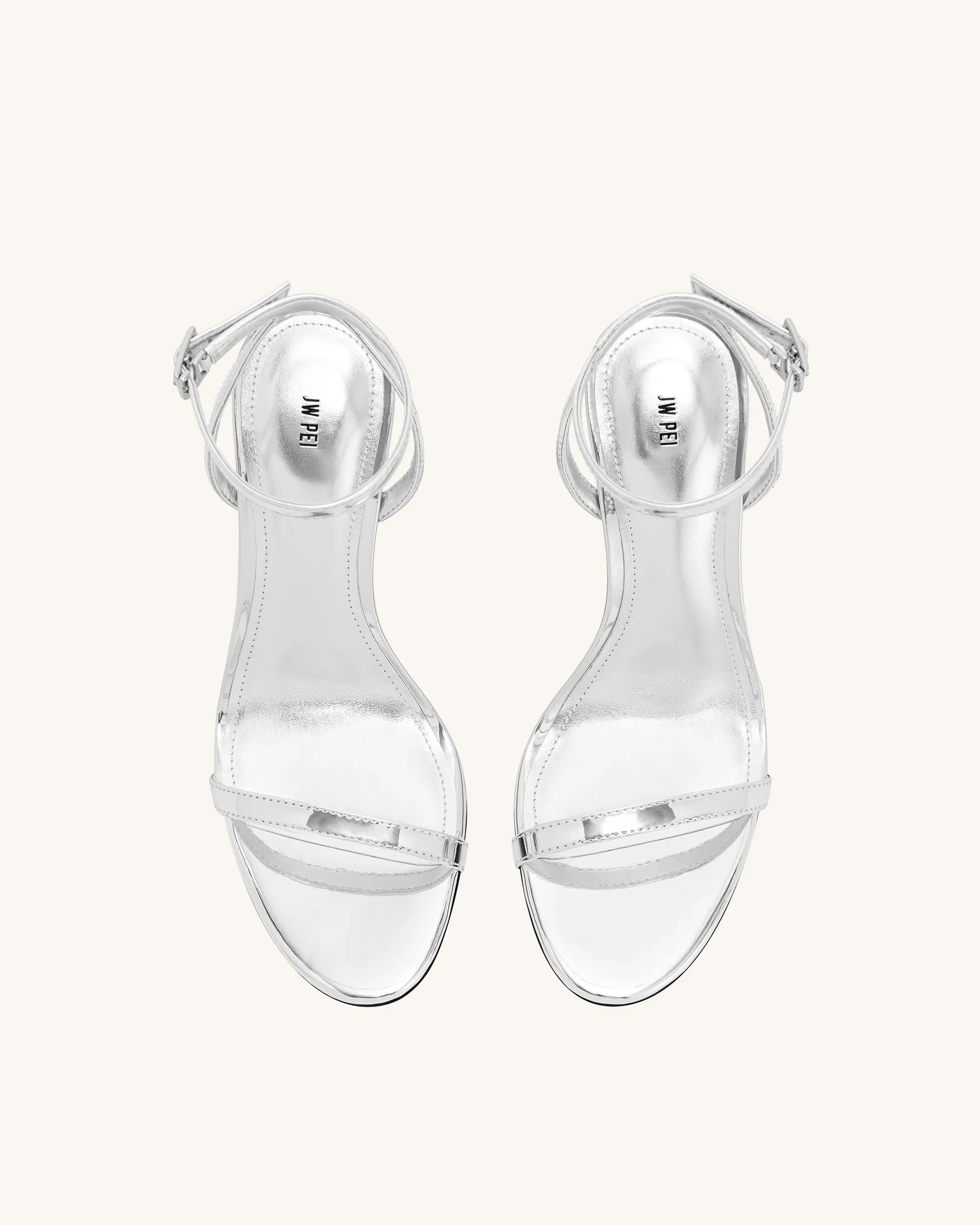 Alivia Gold Metal Heel Sandals - Silver sold by JW PEI product image thumbnail 3