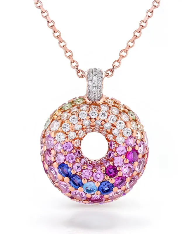 Kiara Rainbow Donut Pendant - Multi sold by JW PEI