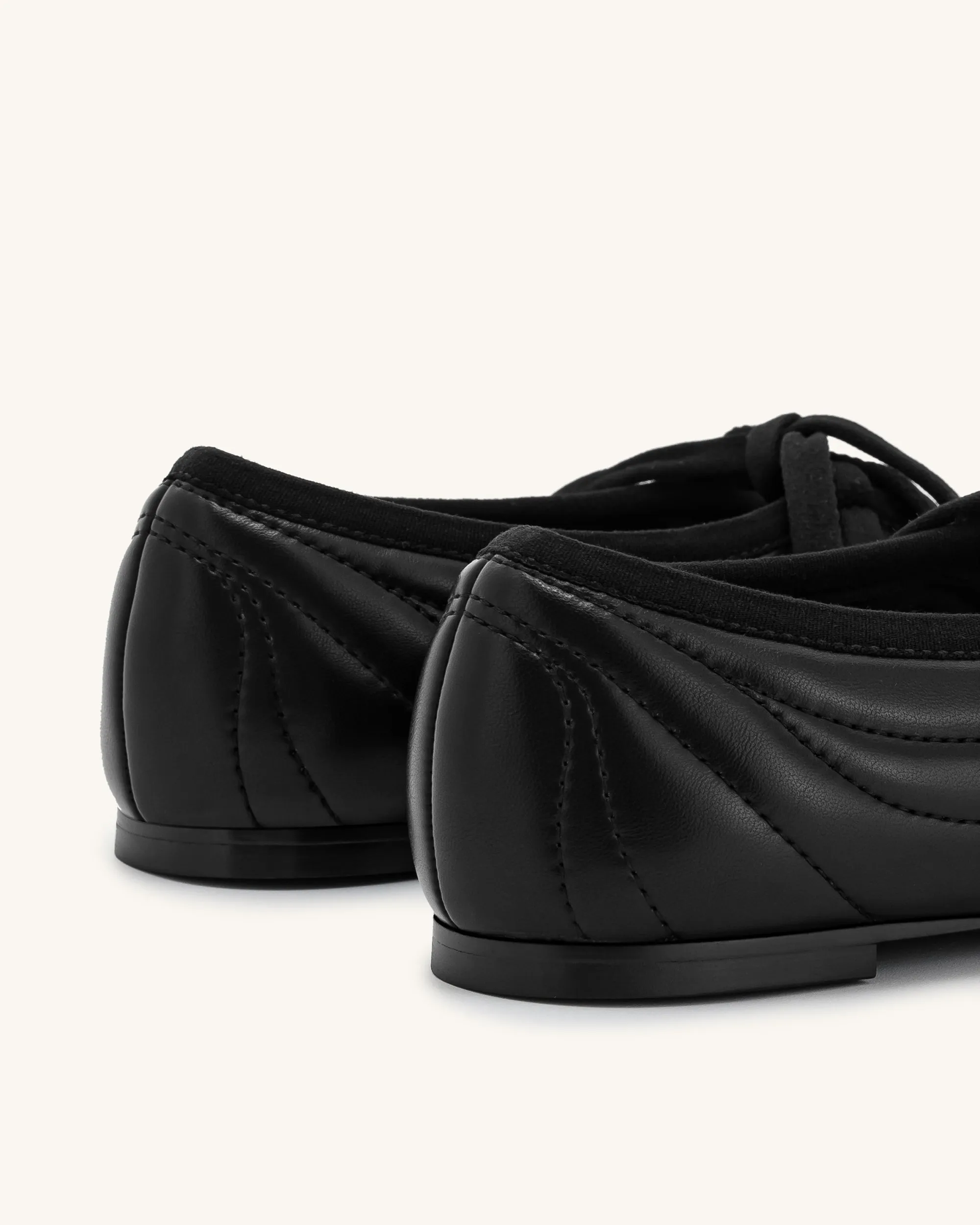 Erika Topstitching lace-up ballet Flats- Black sold by JW PEI product image thumbnail 5