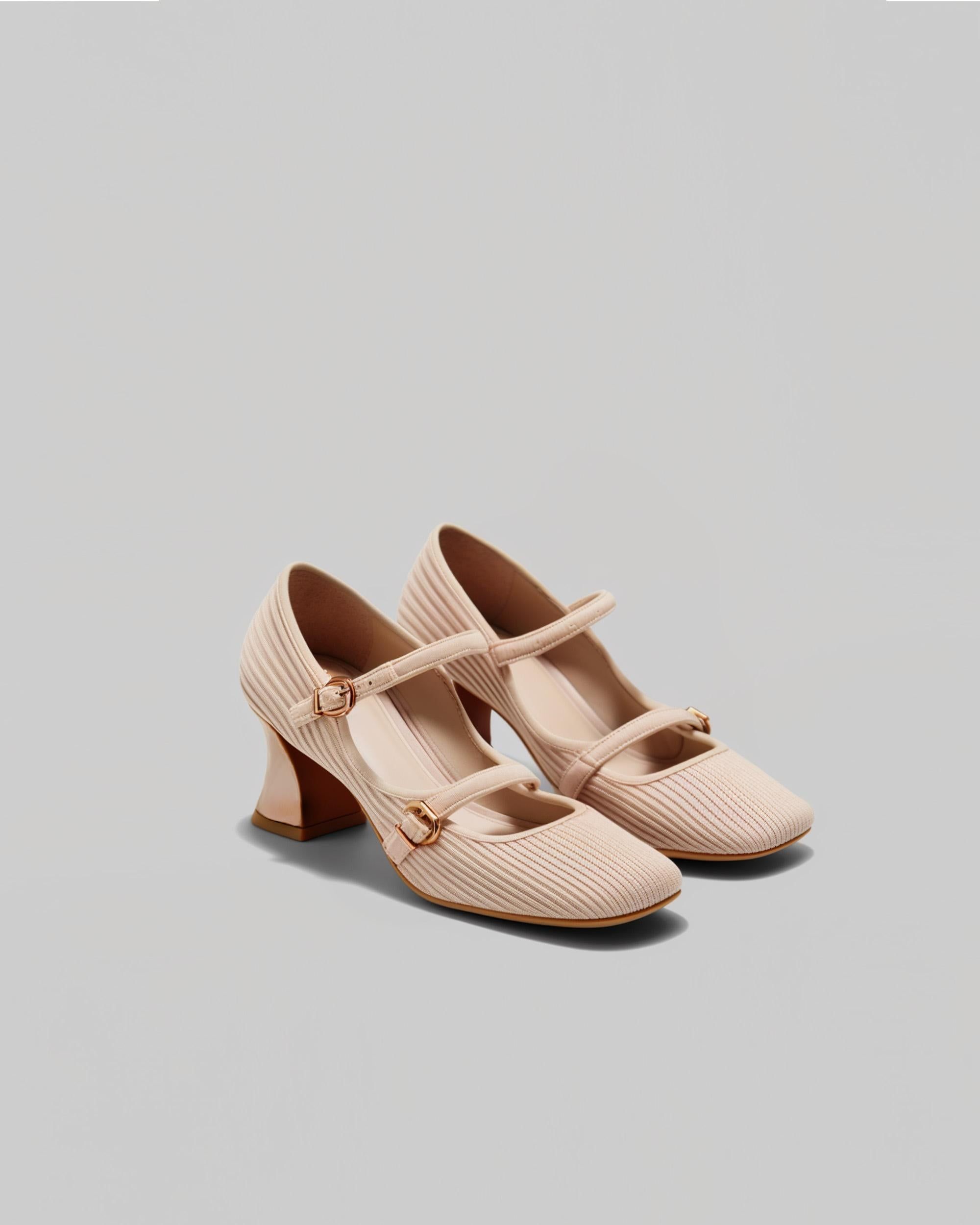 Fly-knit Mary Jane Pumps- Pink sold by JW PEI