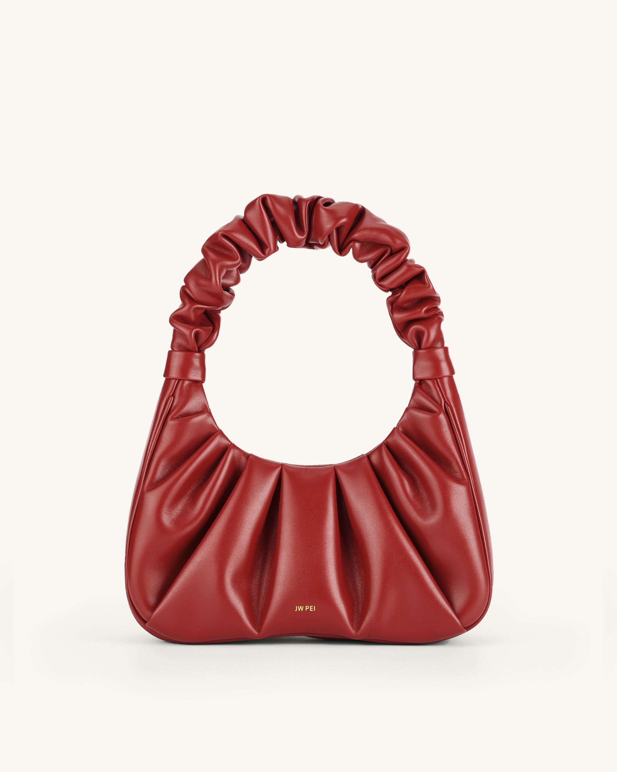 Gabbi Ruched Hobo Handbag - Chili sold by JW PEI