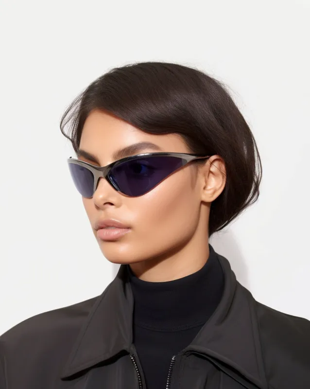 Angular Lens Sunglasses - Silver sold by JW PEI