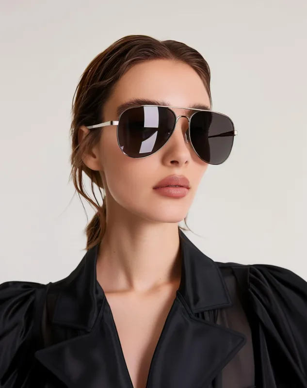 Fannie Aviator Style Sunglasses - Silver sold by JW PEI
