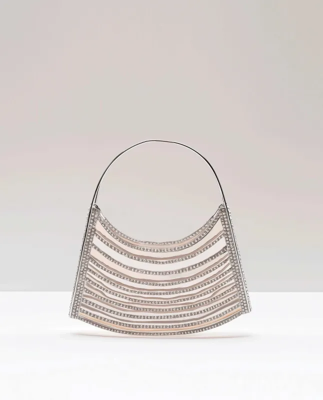 Crystal Embellished Handbag-Silver sold by JW PEI