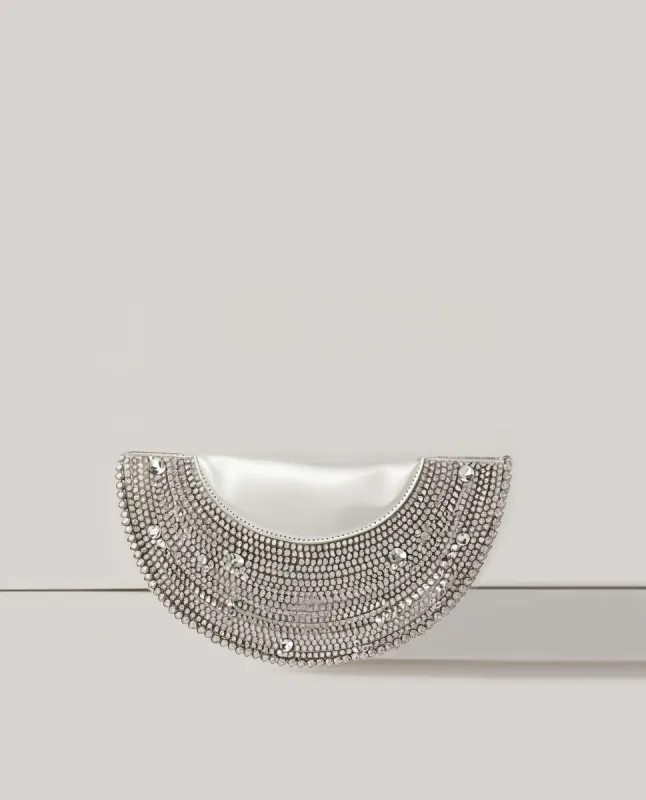 Satin Diamond Clutch - White sold by JW PEI