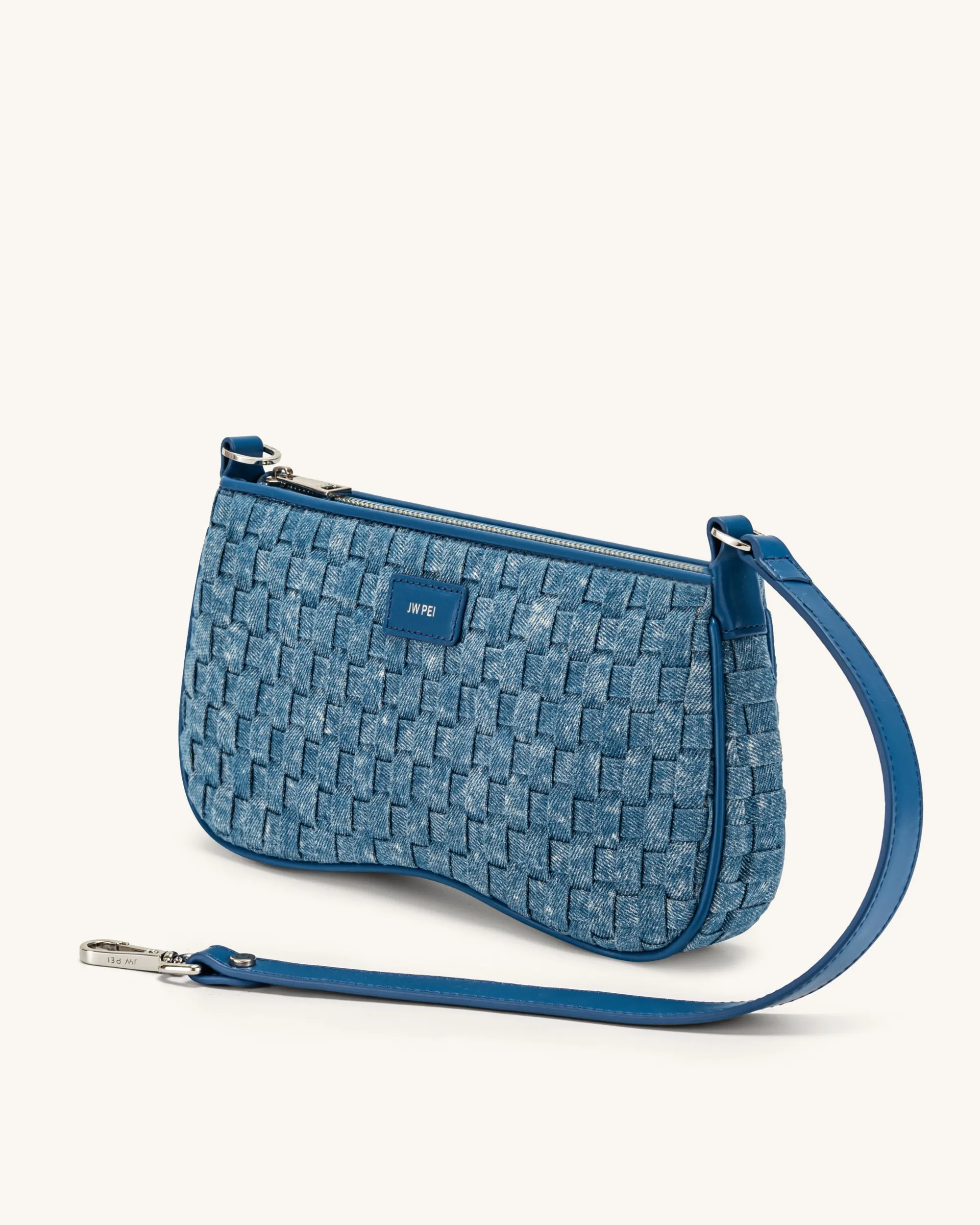 Eva Shoulder Handbag - Blue Denim Weave sold by JW PEI product image thumbnail 3