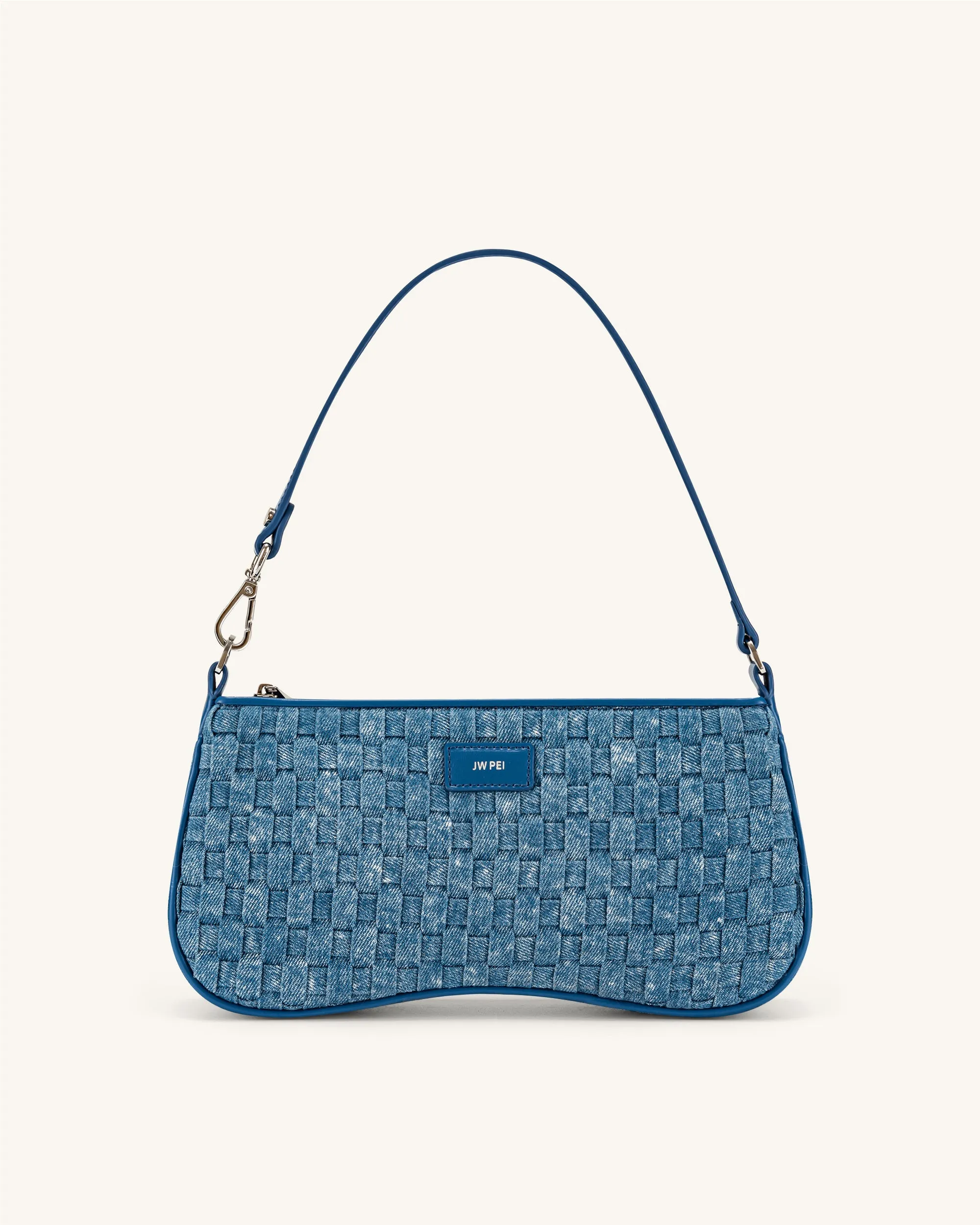 Eva Shoulder Handbag - Blue Denim Weave sold by JW PEI