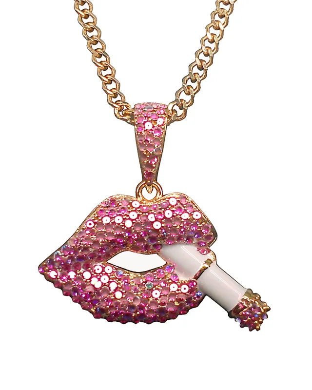 Kiara Lips Pendant - Pink sold by JW PEI