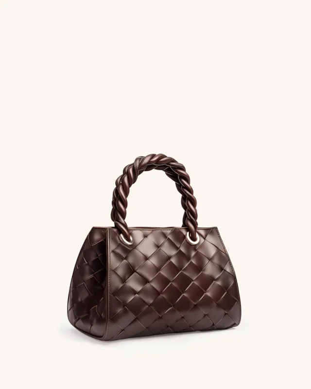 Mia Woven Handle Bag - Coffee sold by JW PEI
